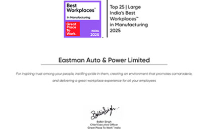 Eastman-Auto-&-Power-recognized-as-Great-Place-to-Work-in-Manufacturing-3rd-time-in-a-row